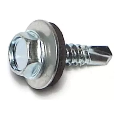 #10-16 X 3/4 Zinc Plated Steel Hex Bonded Self-drilling Screws - 100 Count