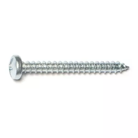 #10 X 1-3/4 Inch Zinc Plated Steel Combo Pan Head Sheet Metal Screws