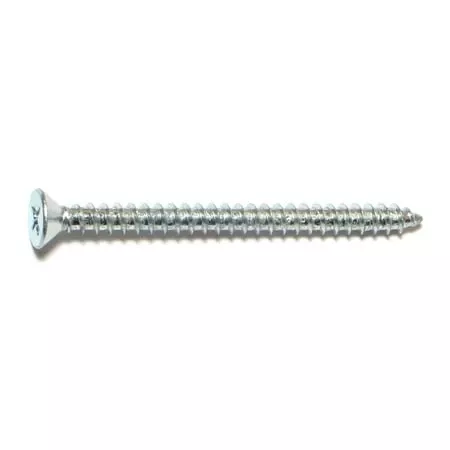 #10 X 2-1/2 Zinc Plated Steel Phillips Flat Head Sheet Metal Screws