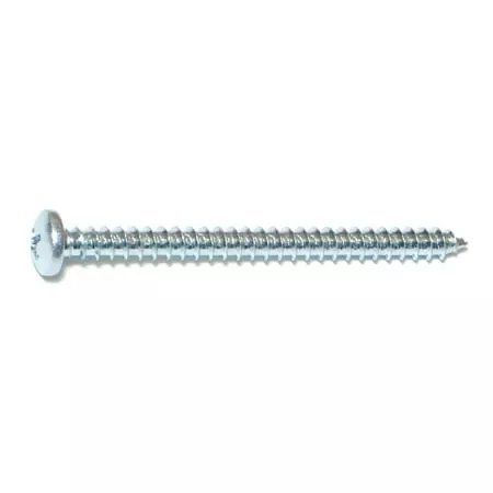 #10 X 2-1/2 Zinc Plated Steel Phillips Pan Head Sheet Metal Screws - 100 Count