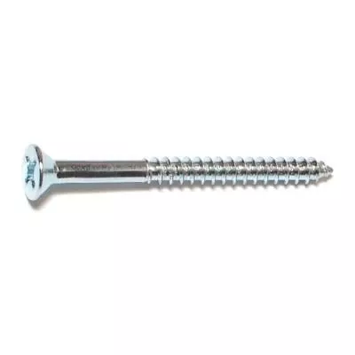 #10 X 2-1/4 Zinc Plated Steel Phillips Flat Head Wood Screws - 50 Count