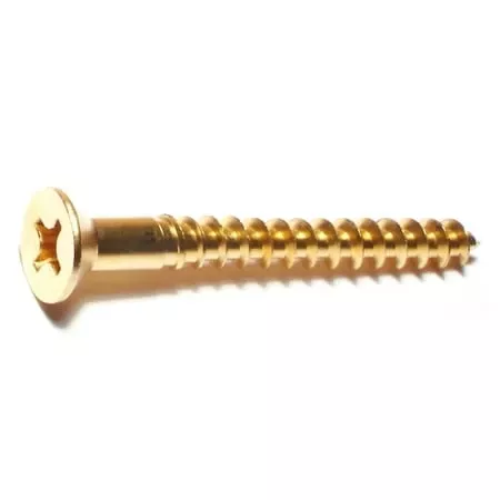 #12 X 2 Brass Phillips Flat Head Wood Screws - Durable And Versatile Fasteners