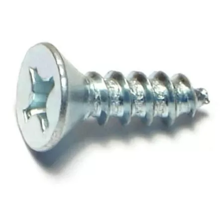 #12 X 3/4 Zinc Plated Steel Phillips Flat Head Sheet Metal Screws