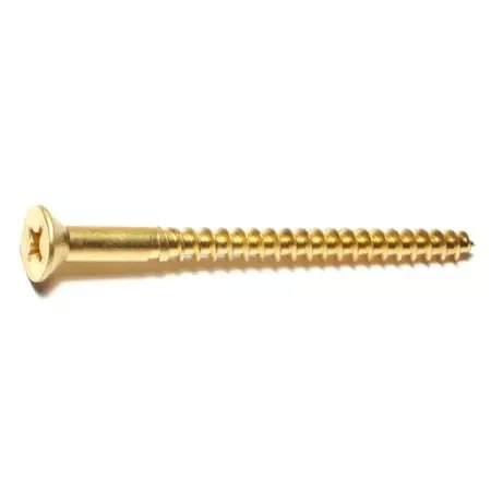 #12 X 3 Brass Phillips Flat Head Wood Screws - 100 Count