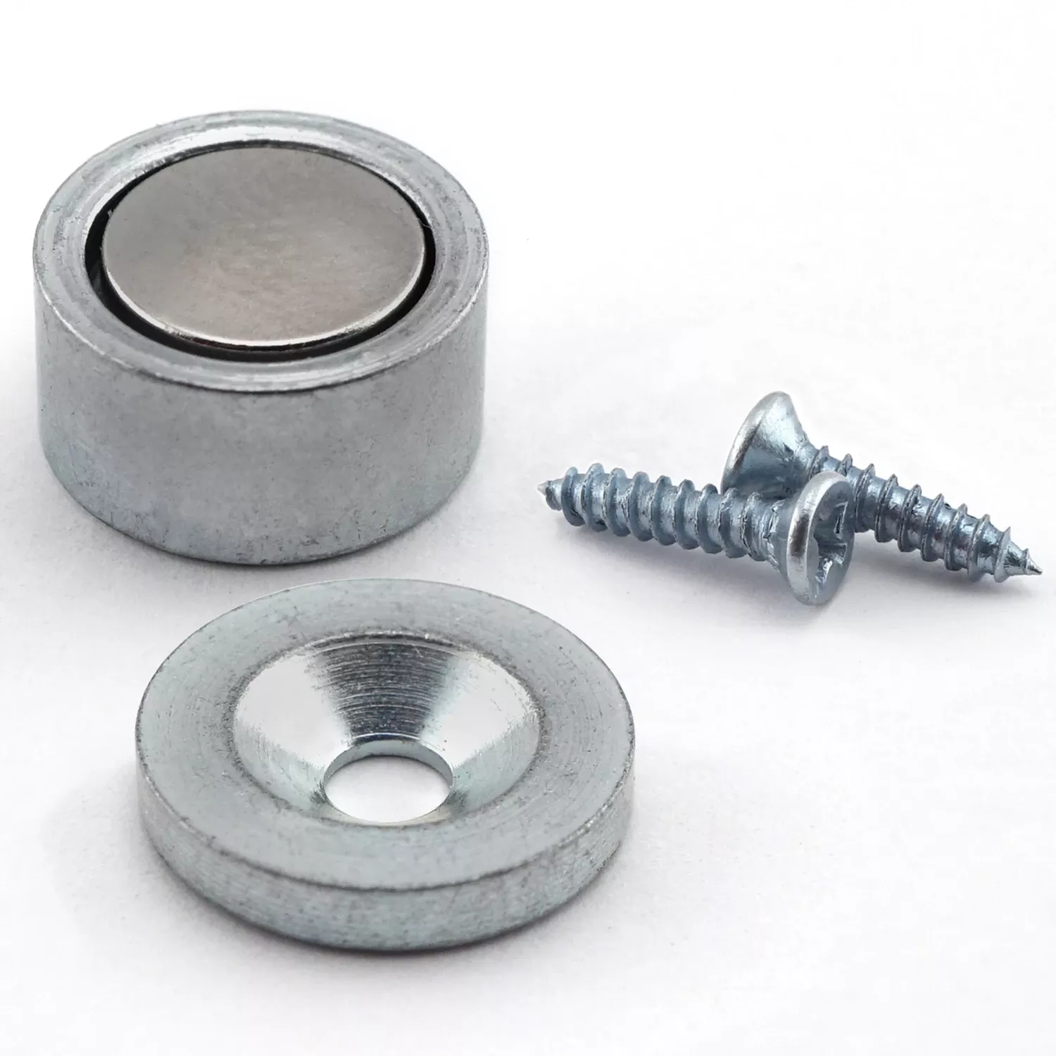 .25 In. Neodymium Super Latch Magnets 6 Lb. Pull 35 MGOe Silver 2 Pc.