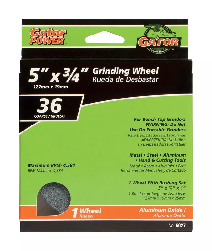 Coarse Grinding Wheel, 5 X .75 X 1-In.