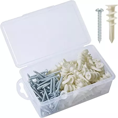 , EKP050, Plastic E-Z Ancor Kit, 50 Pack ITW Buildex Anchors #50 Self Drilling Drywall, Screws 8 X 1-1/4' Phillips