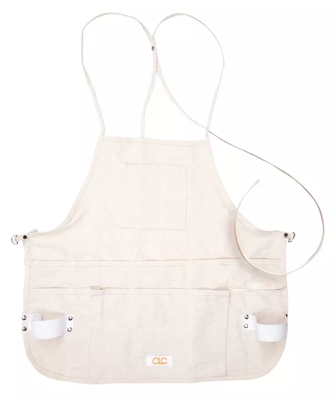 Heavy Duty 12 Pocket Canvas Tool Apron White 1 Pk