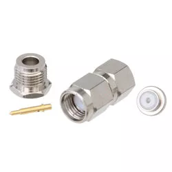 SMA Male Connector Clamp/Solder Attachment for RG188-DS, RG316-DS