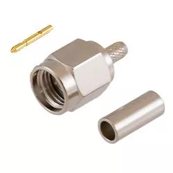 SMA Male Connector Crimp/Crimp Attachment for RG174, RG316, RG188, LMR-100, .100 inch